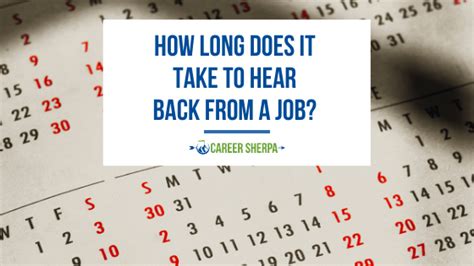 How Long Does it Take to Hear Back from a Job .